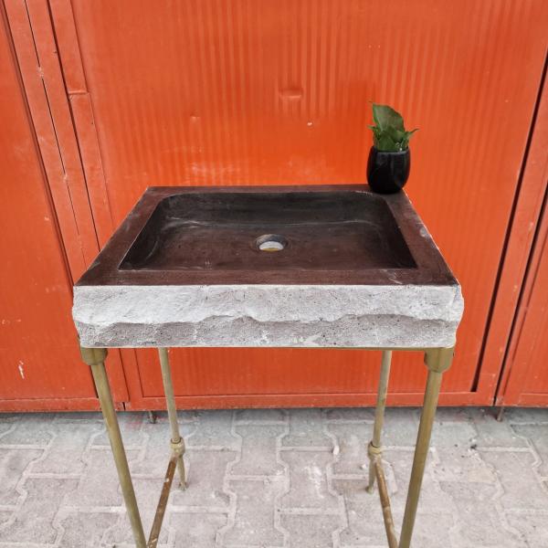 Traverten Doğal Kenarlı Duvara Monte Lavabo