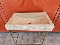 Doğal Traverten Duvara Monte Lavabo
