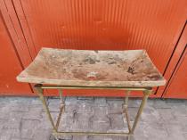 Kahverengi Traverten Tezgah Üstü Lavabo
