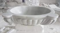 Elips İşlemeli Homojen Mermer Kurna