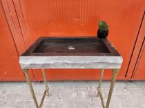 Traverten Doğal Kenarlı Duvara Monte Lavabo