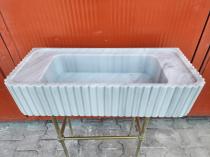Oluklu Kompakt Beyaz Mermer Duvara Monte Lavabo