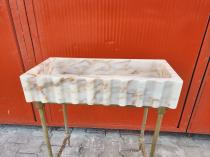 Calacatta Gold Duvara Monte Mermer Lavabo